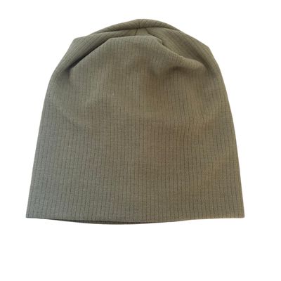 Luxury ribbed beanie - light olive/khaki 