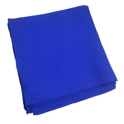 Bright blue textured solid tichel