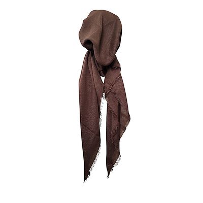 Brown w/glitter - soft fringes pretied tichel