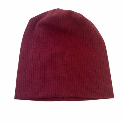 Luxury ribbed beanie - maroon