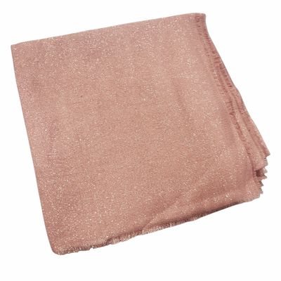 Solid slightly glittery soft fringed tichel - dusty salmon