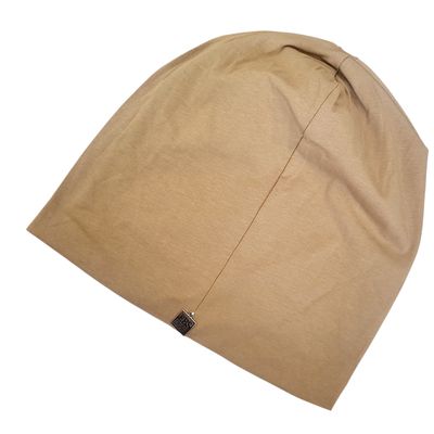 Tan/light brown thin cotton beanie