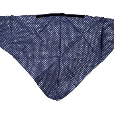 Navy triangular cotton w/lurex tichel w/band sewn in