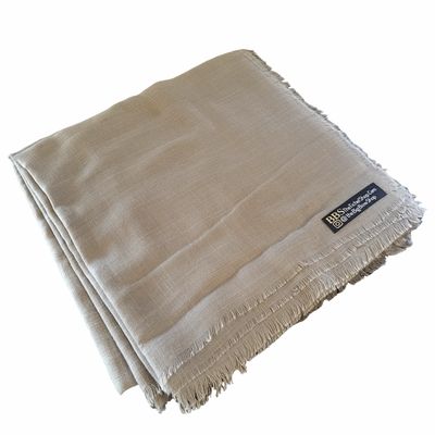 Solid soft fringed tichel - grayish taupe