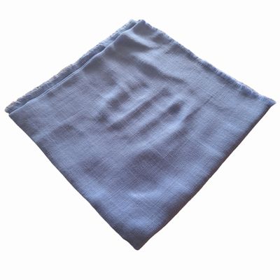 Solid soft fringed tichel - light denim blue