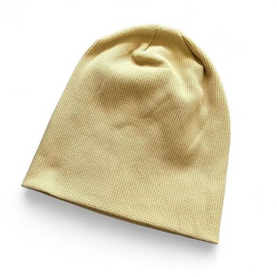 Yellowish tan waffle cotton beanie