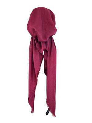 Maroon shimmer  - soft fringes pretied tichel