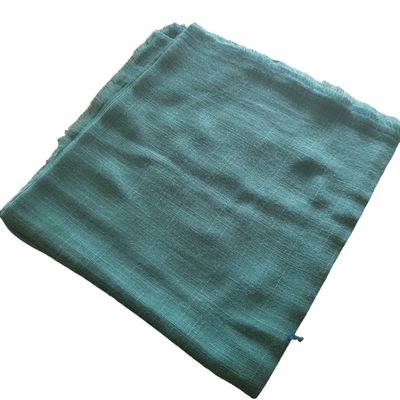 Solid soft fringed tichel - medium green