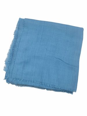 Solid soft fringed tichel - dull teal blue