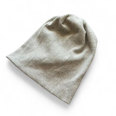 Light gray waffle cotton beanie