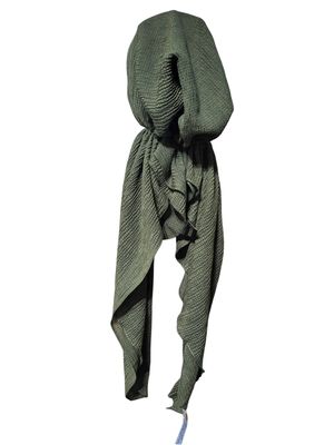 Dark Olive textured solid pre-tied tichel