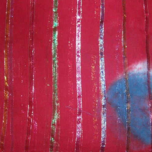 Red tie-dyed tichel