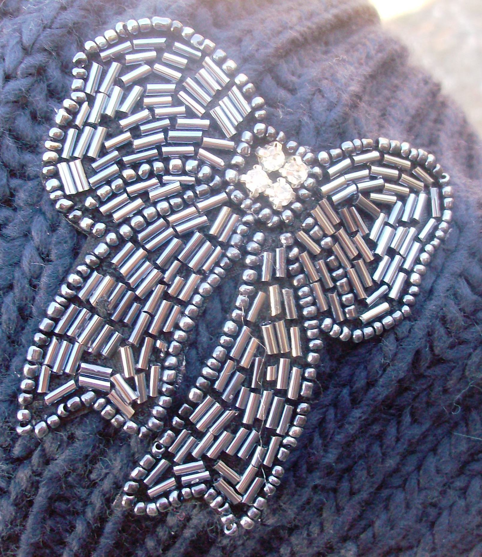 Chic beret navy blue single layer