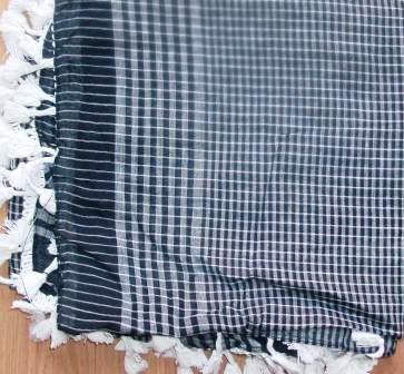 White tassels mini squares tichel
