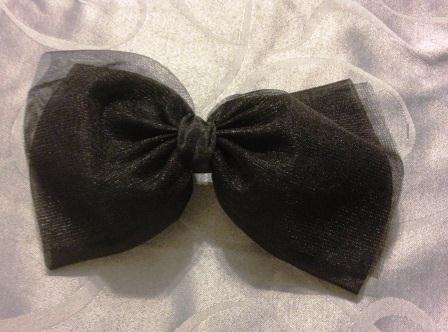 Extra large organza bow black