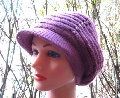 Dull pink studded long cap