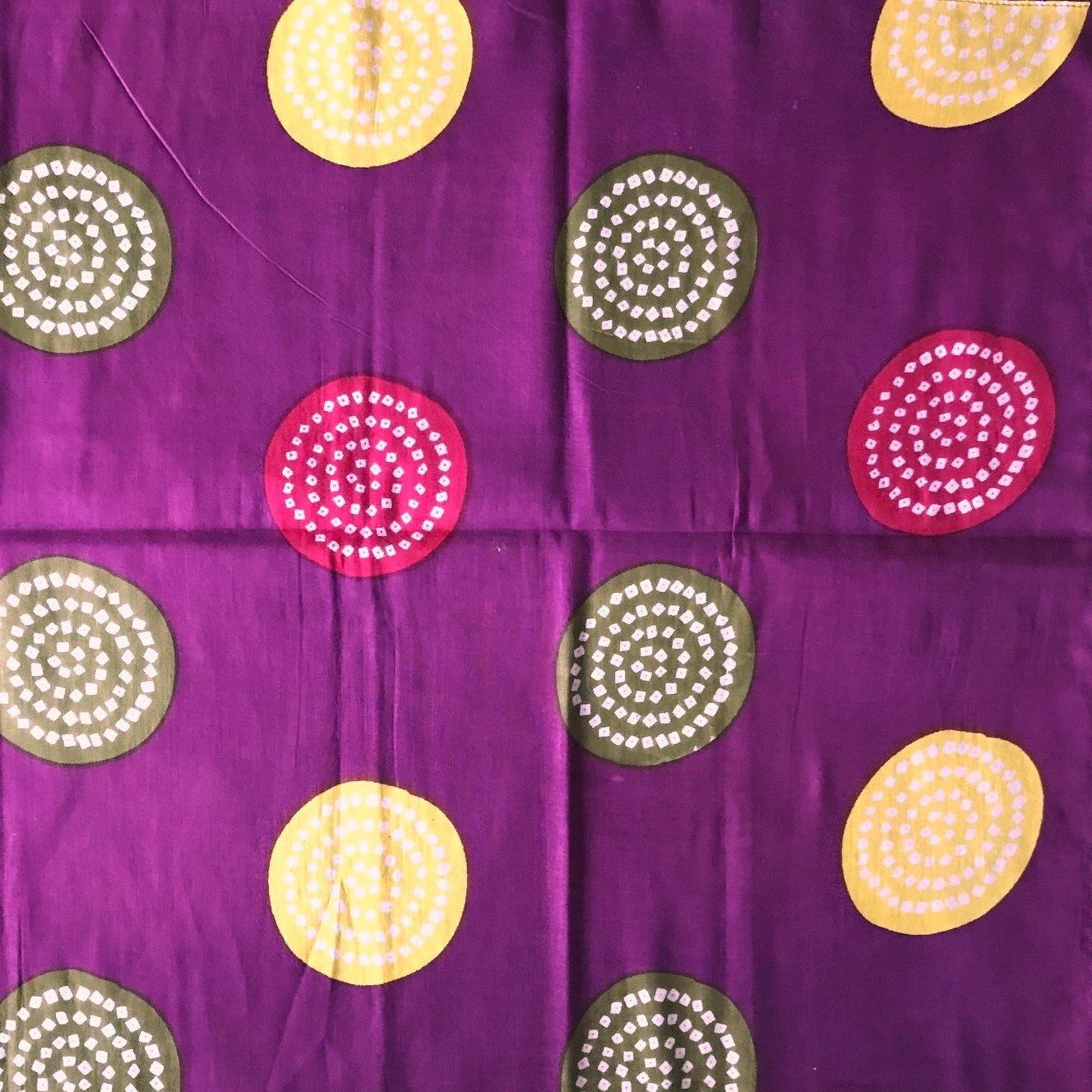 Purple with circles fancy cotton tichel