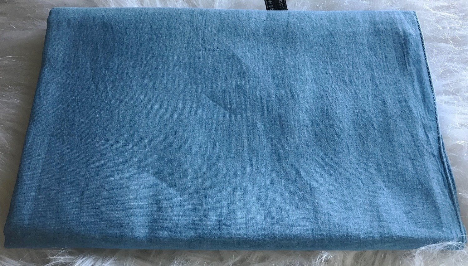 Cornflower blue solid color cotton tichel headscarve