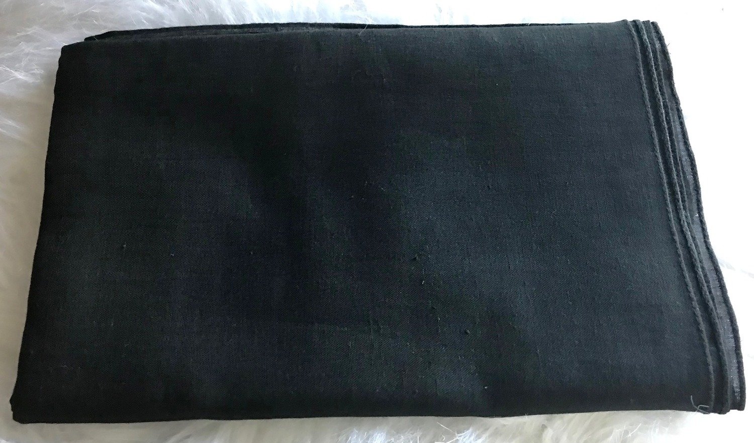 Black solid color cotton tichel headscarve