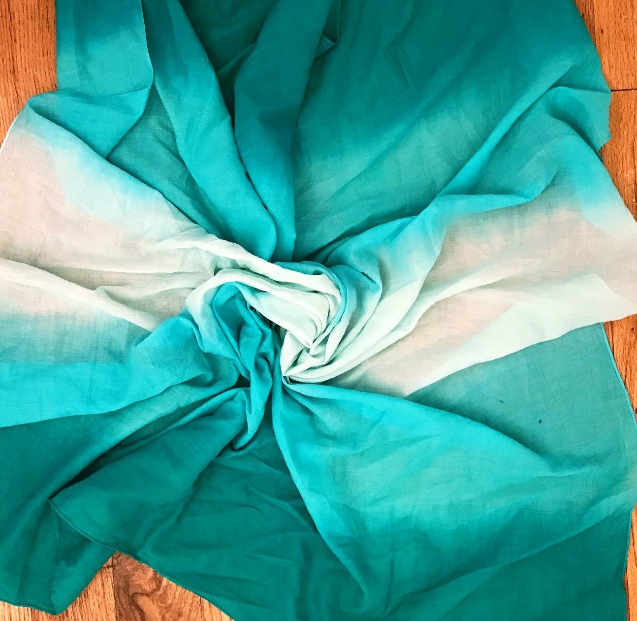 Sea green cotton ombre&#39; tichel