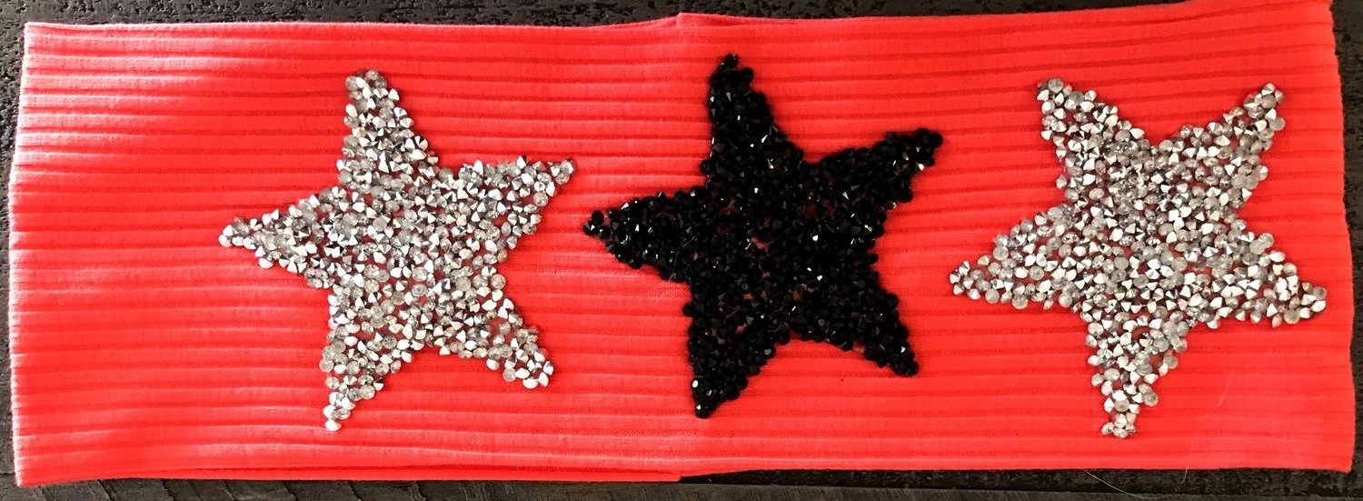 Stars flat headbands, choose: coral big stars