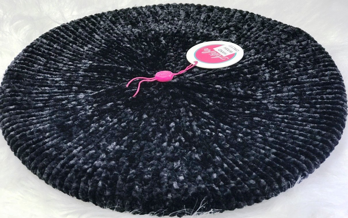 Black ribbed velevt snood/beret