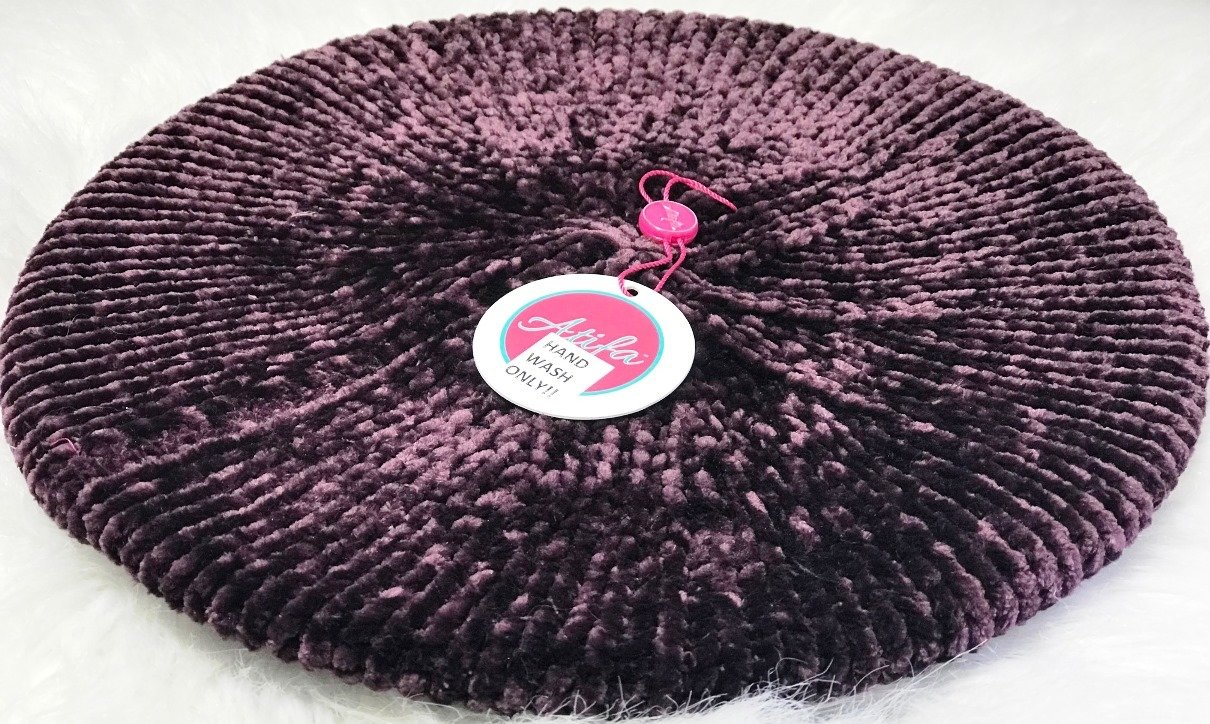 Maroon ribbed velevt snood/beret