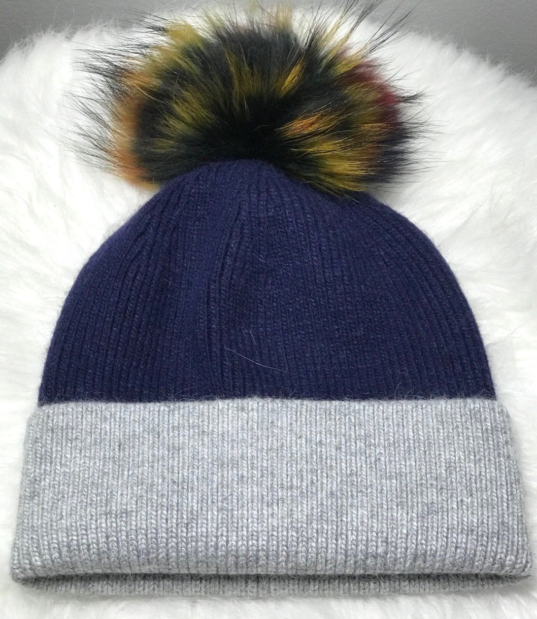 Navy foldover hat