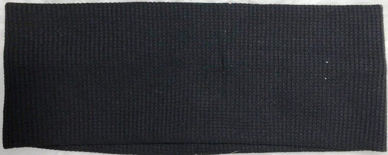 Waffle cotton flat headbands, choose: black (narrow band Approx. 3&quot;)