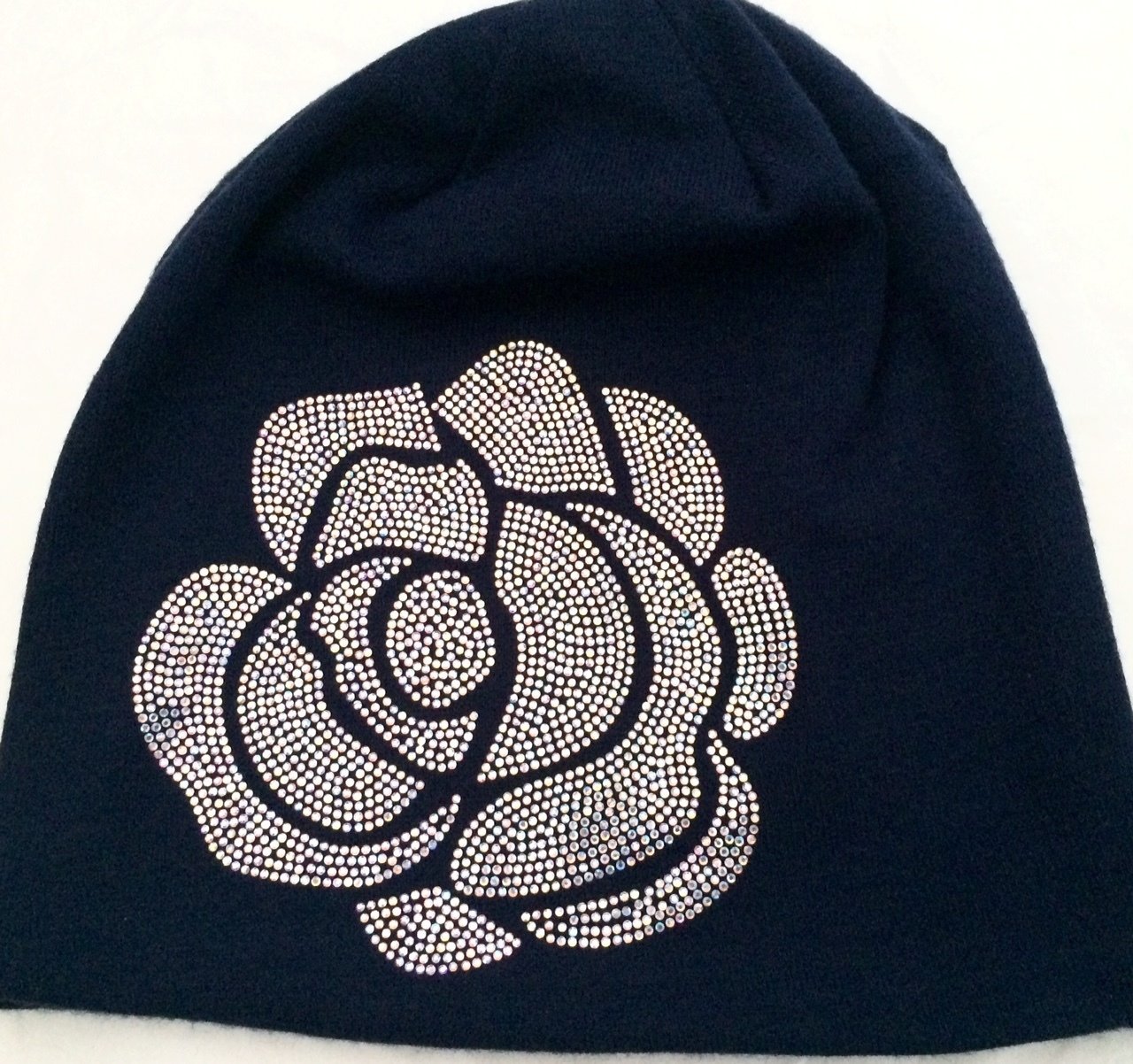 Navy Rose Beanie