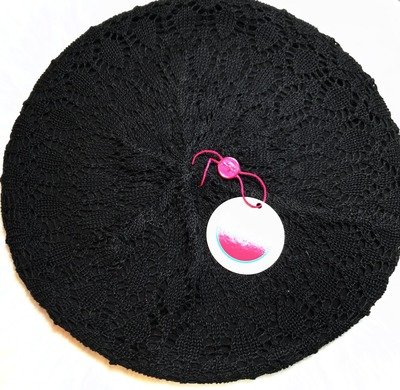 Black Lined Beret Snood w/pull tab 