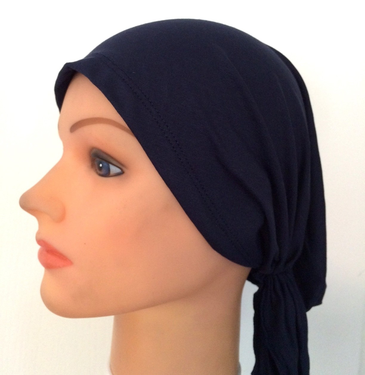 Navy pretied tichel