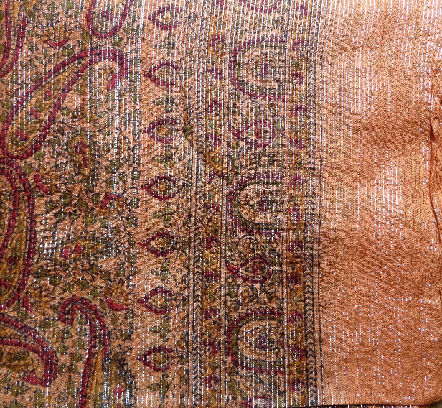 Pumpkin thin line fancy cotton tichel