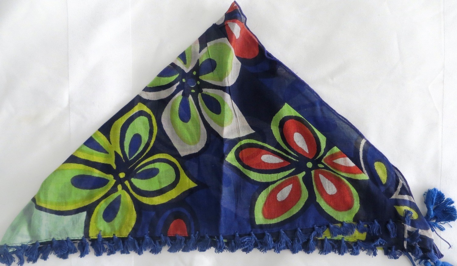 Blue big flower pattern bandana