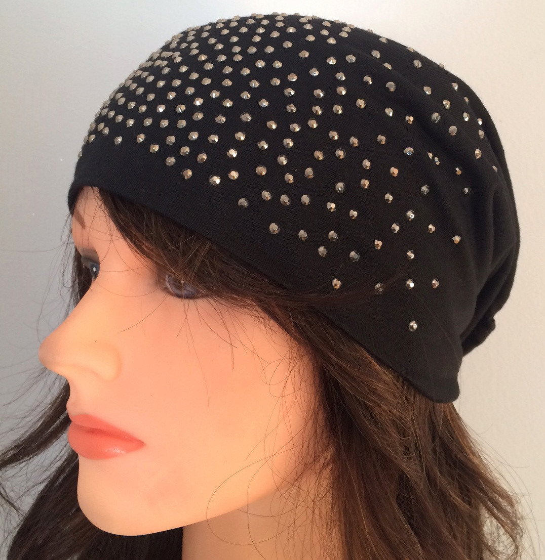 Black summer sparkle beanie