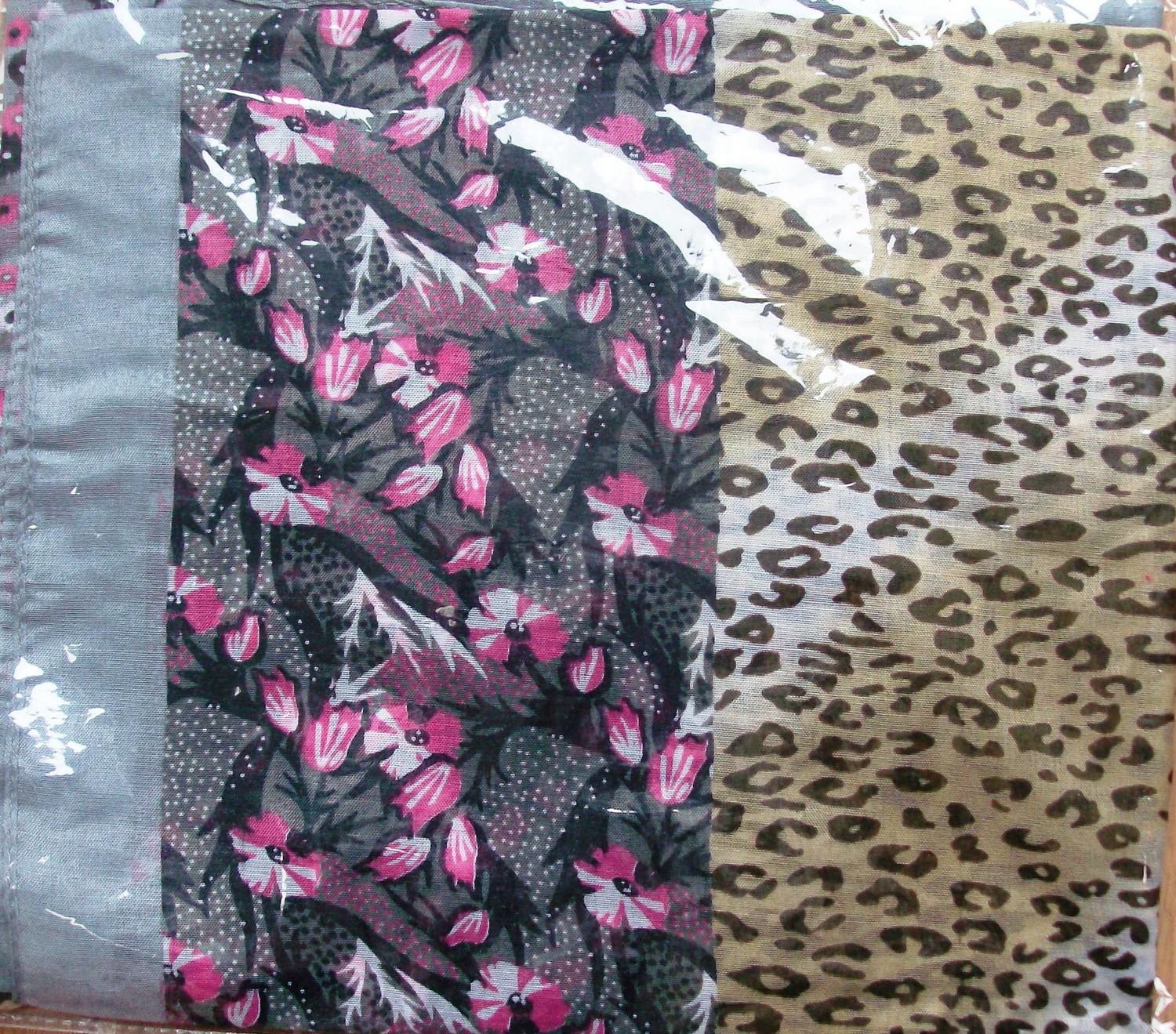 Gray border silky style headscarve tichel