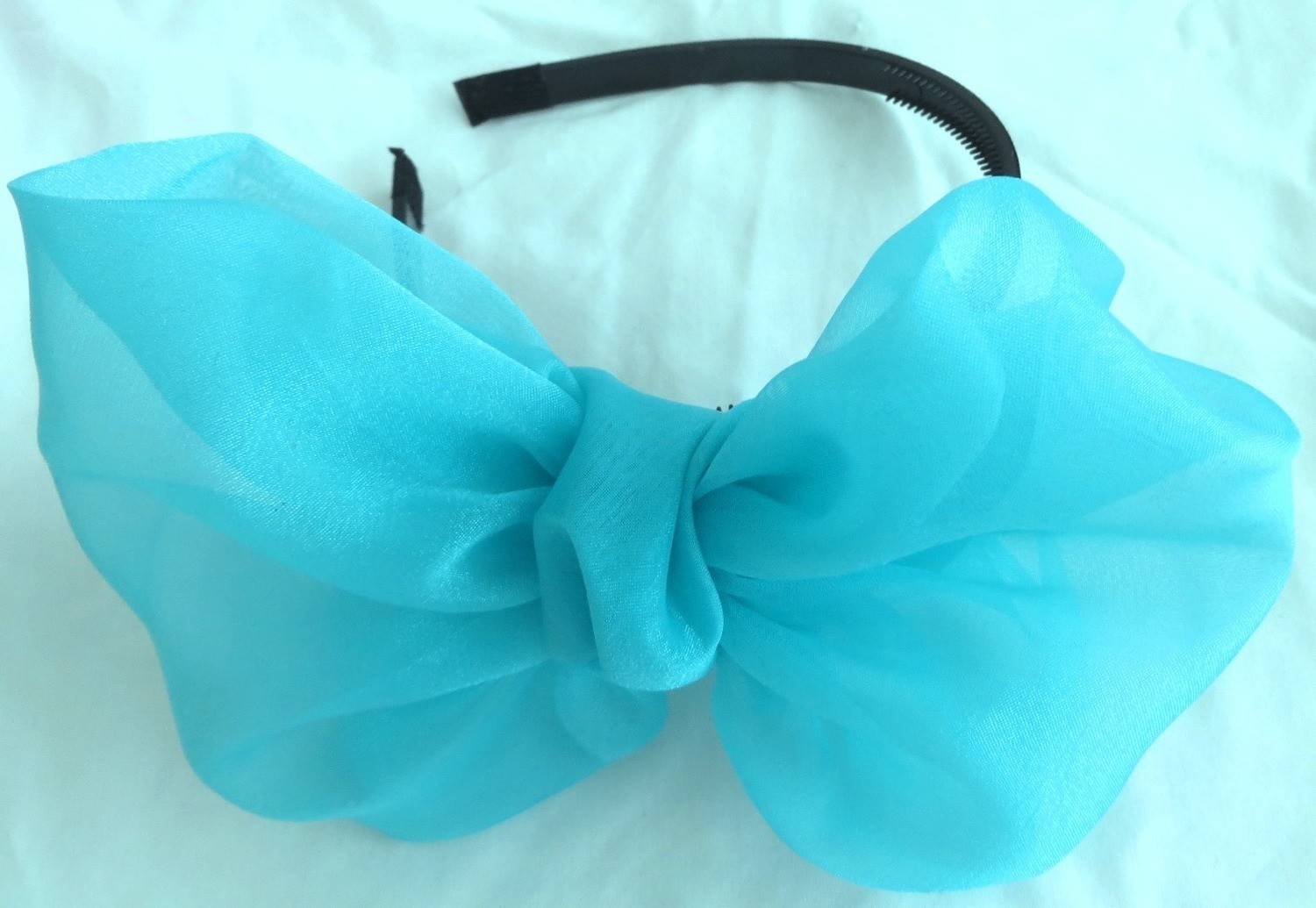 Aqua blue Spring bow headband