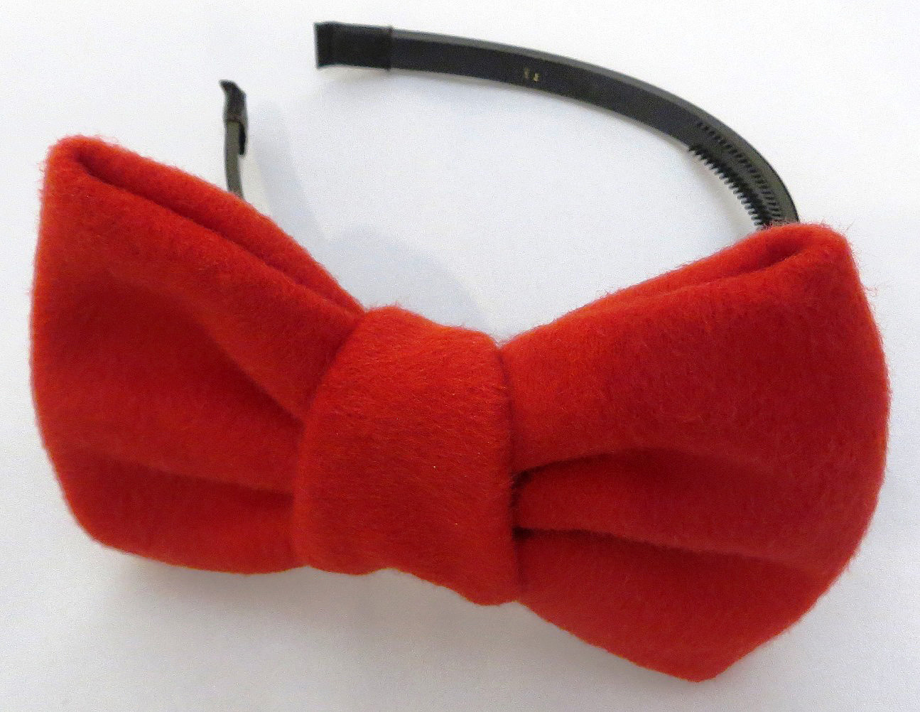 Furry large bow headband red color