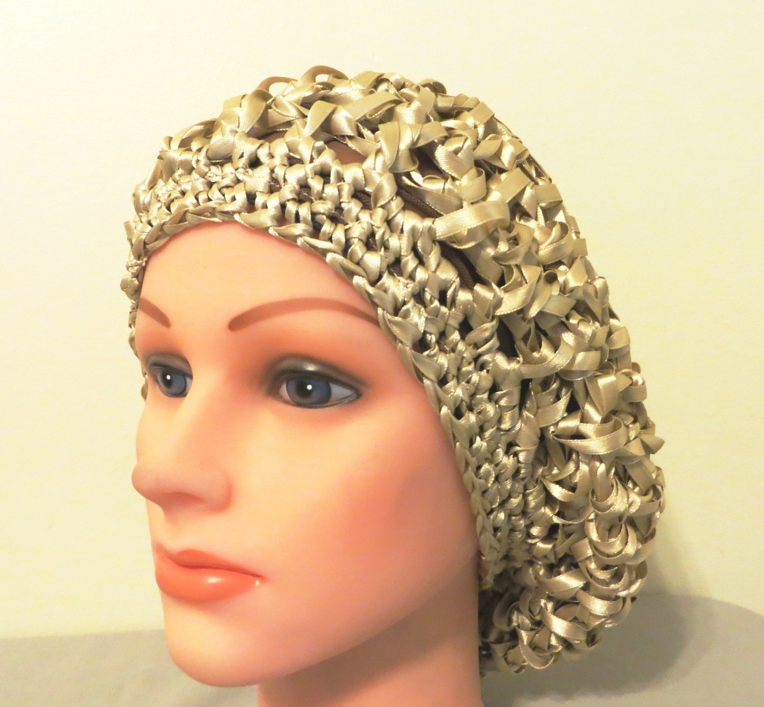 Ribbon snood light gold color