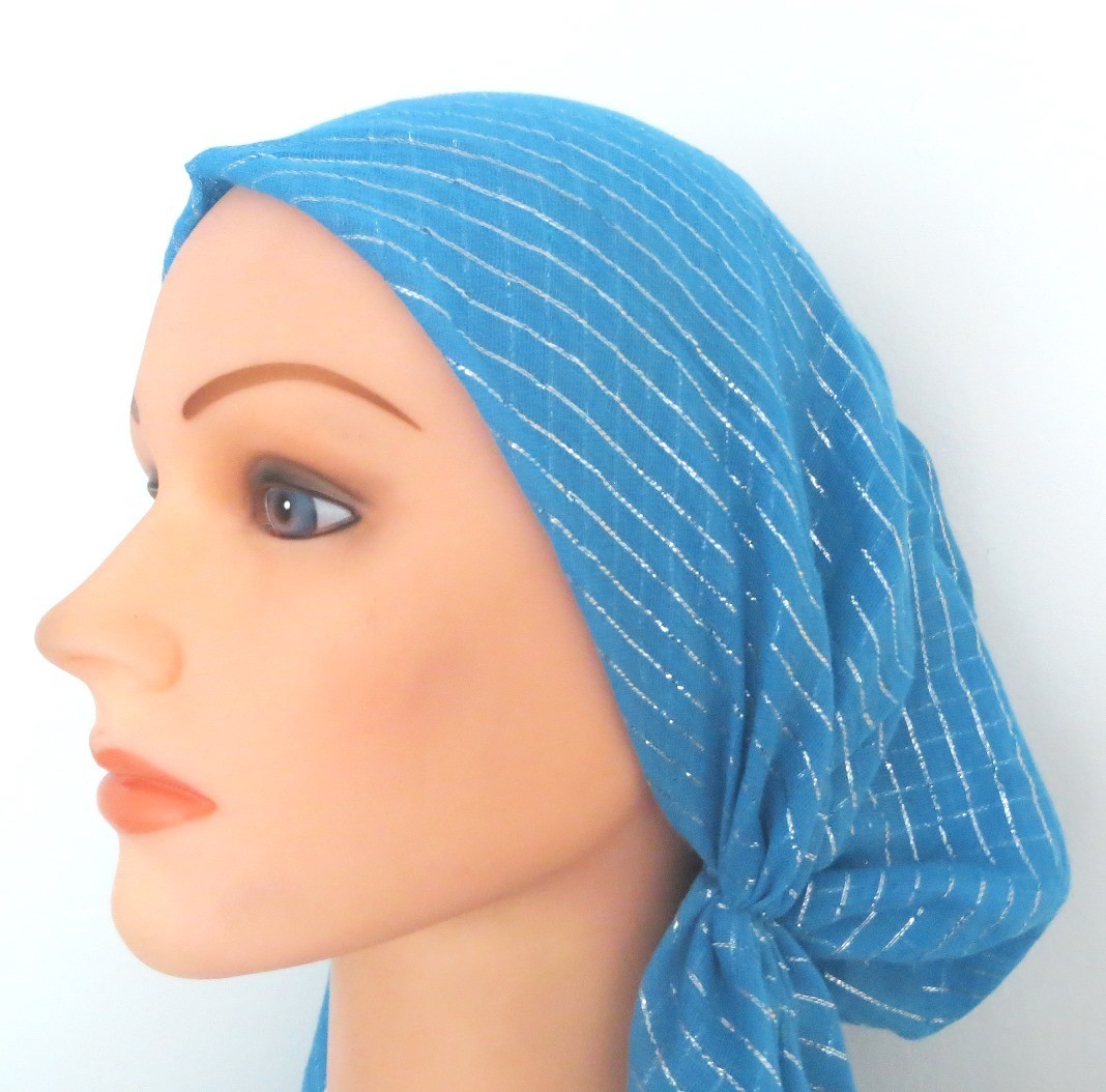 Ocean blue lurex pre tied tiche