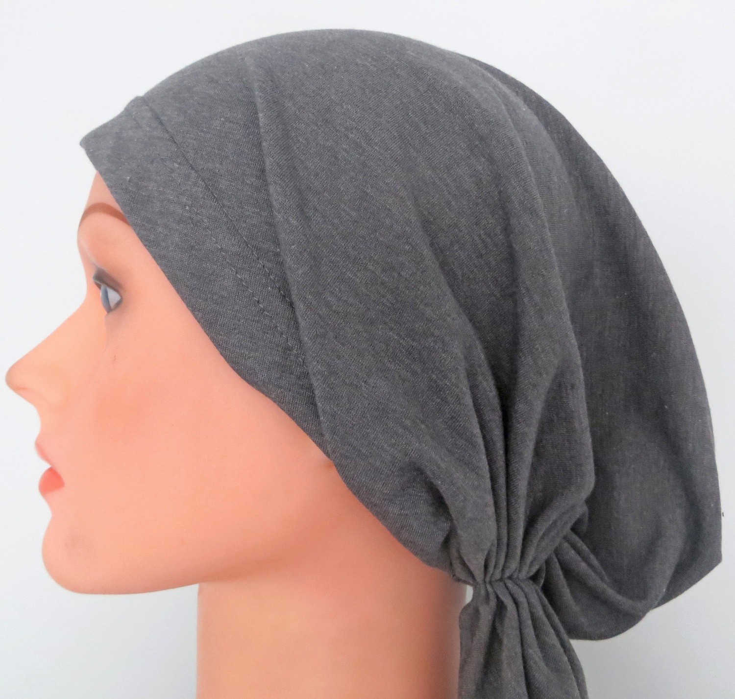 Dark Gray cotton pre tied tichel
