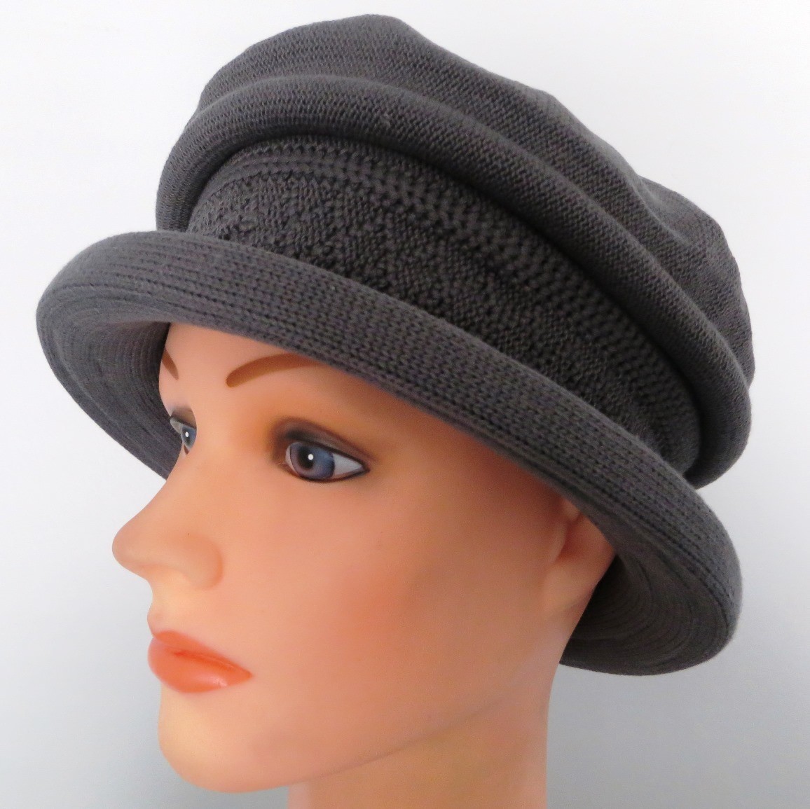Cotton beret hat gray