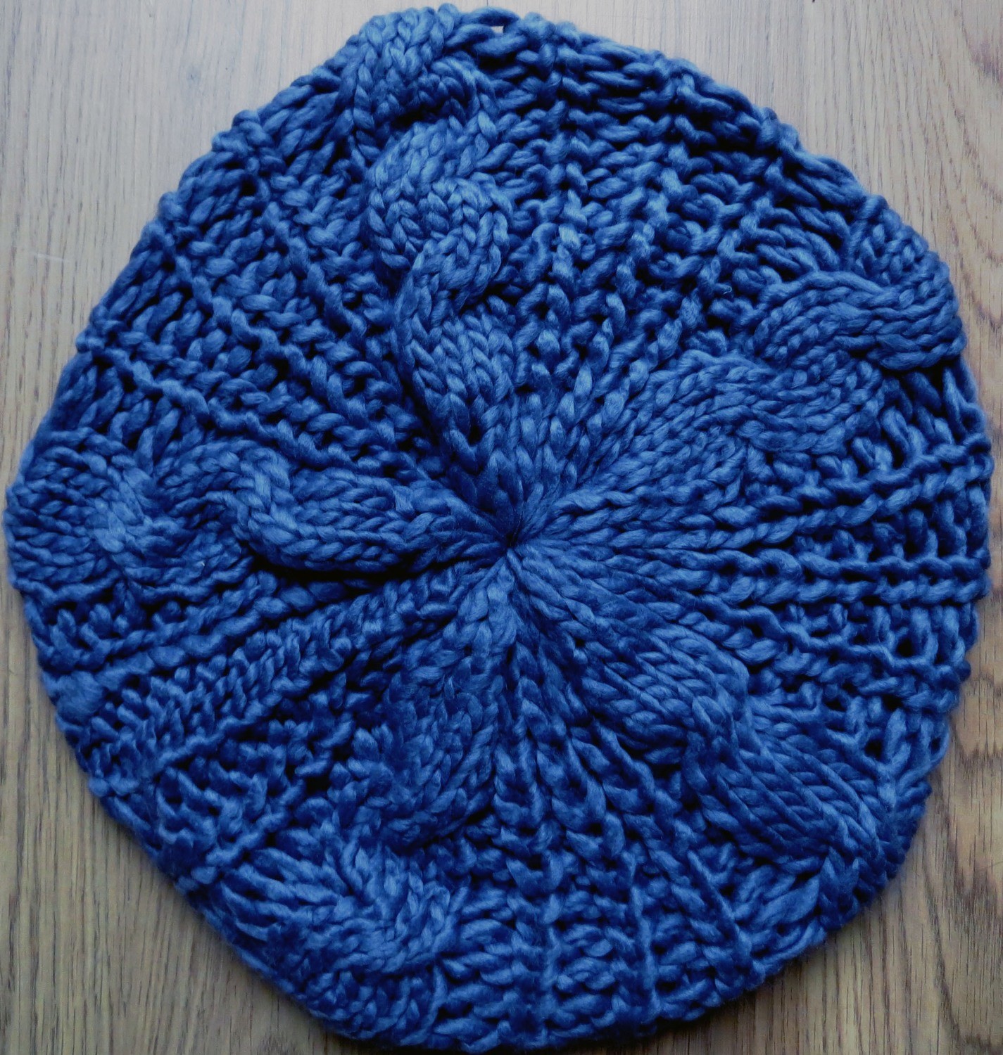 Purplish gray chunky beanie beret