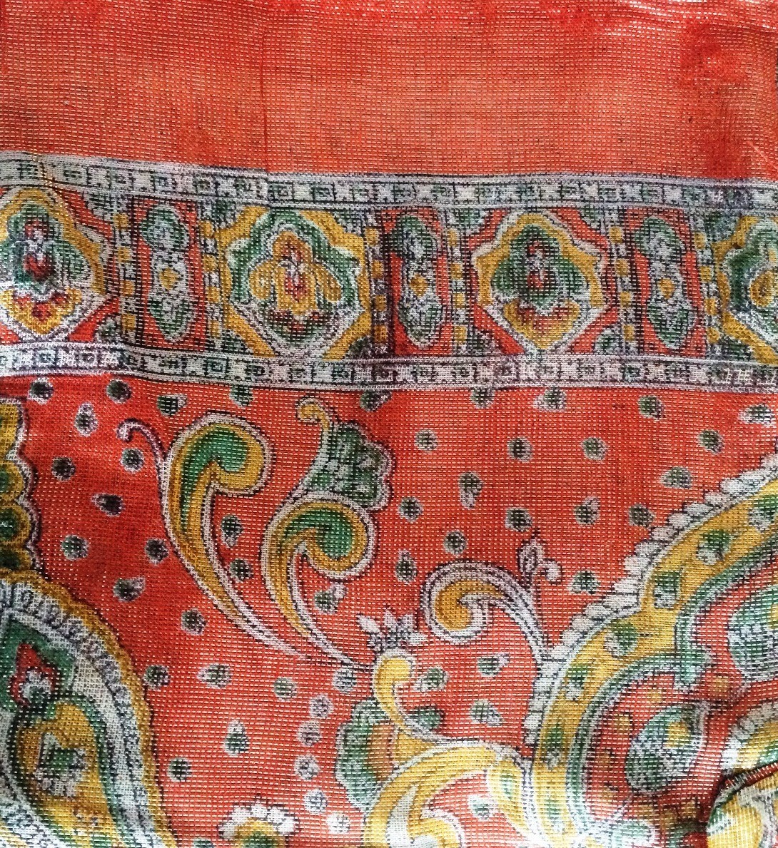 Orange shimmer headscarve tichel