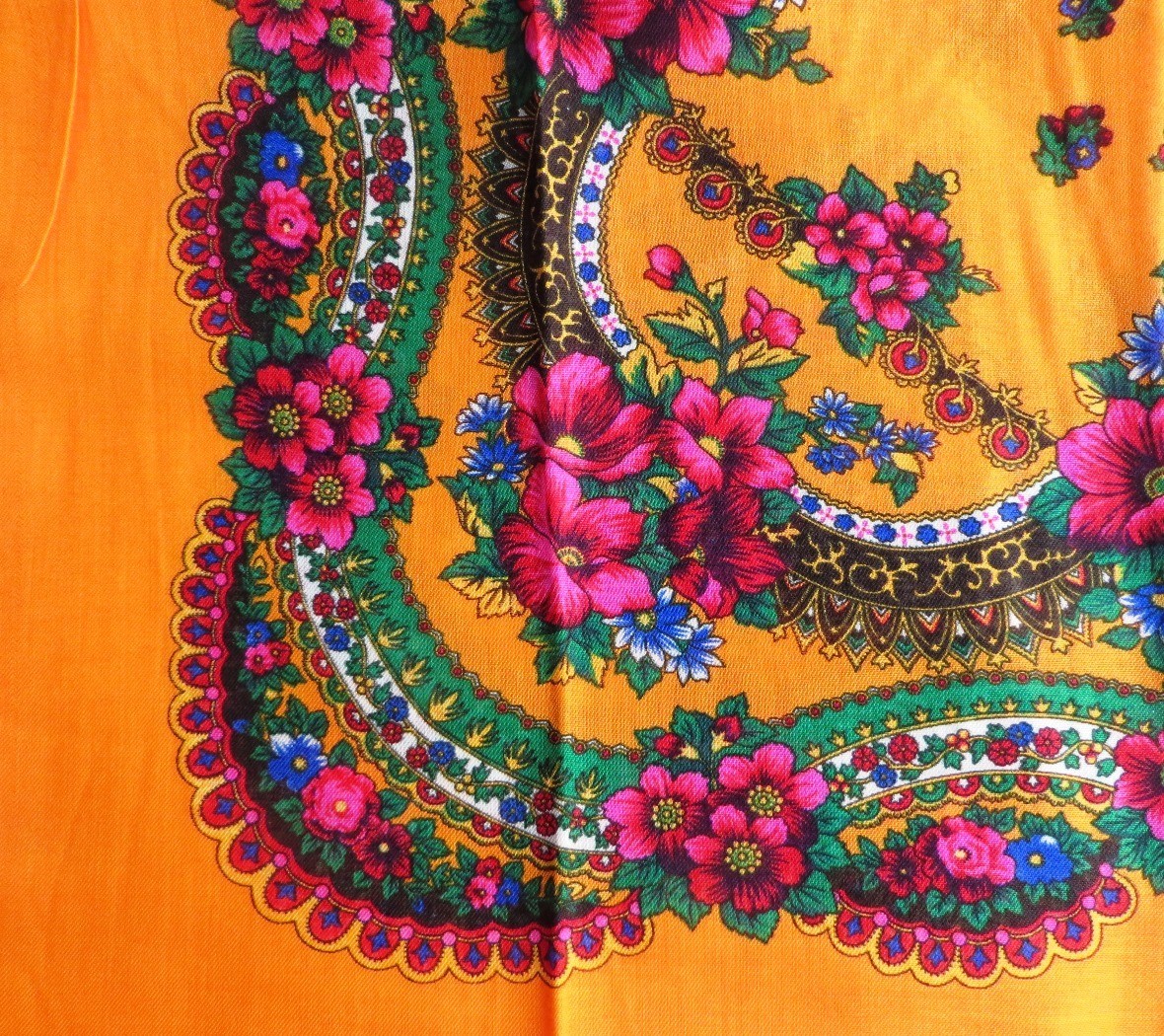 Bright orange vintage tichel