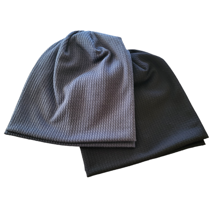 Fine cable ribbed beanies