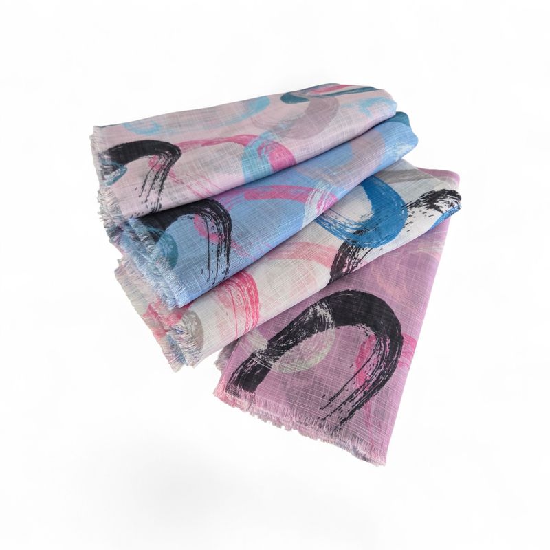 Soft fringes - painted whispered loops - square tichels