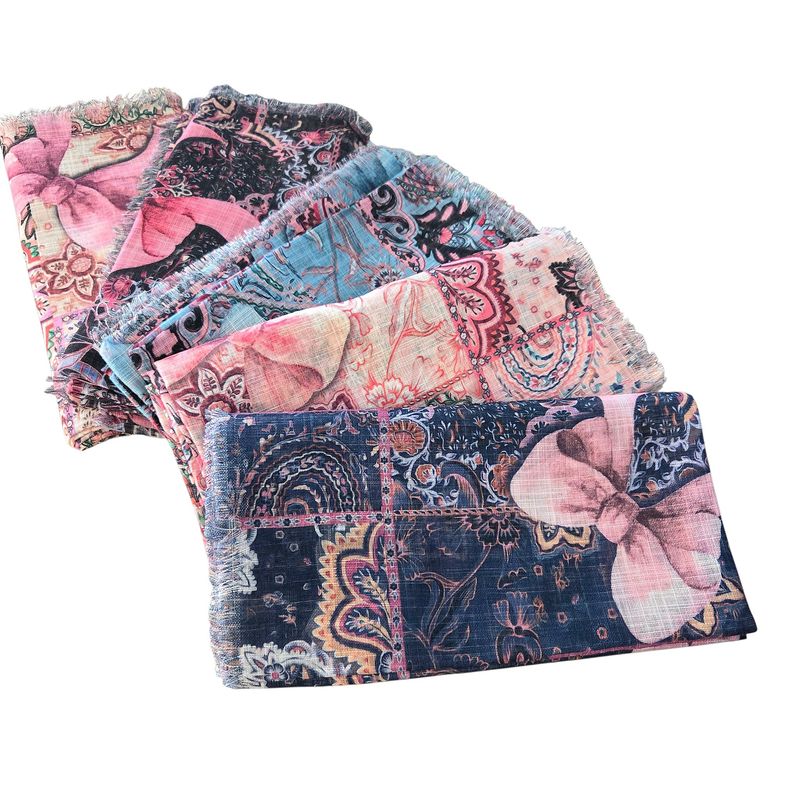 Soft fringes - Bows n' colors - Square Tichels