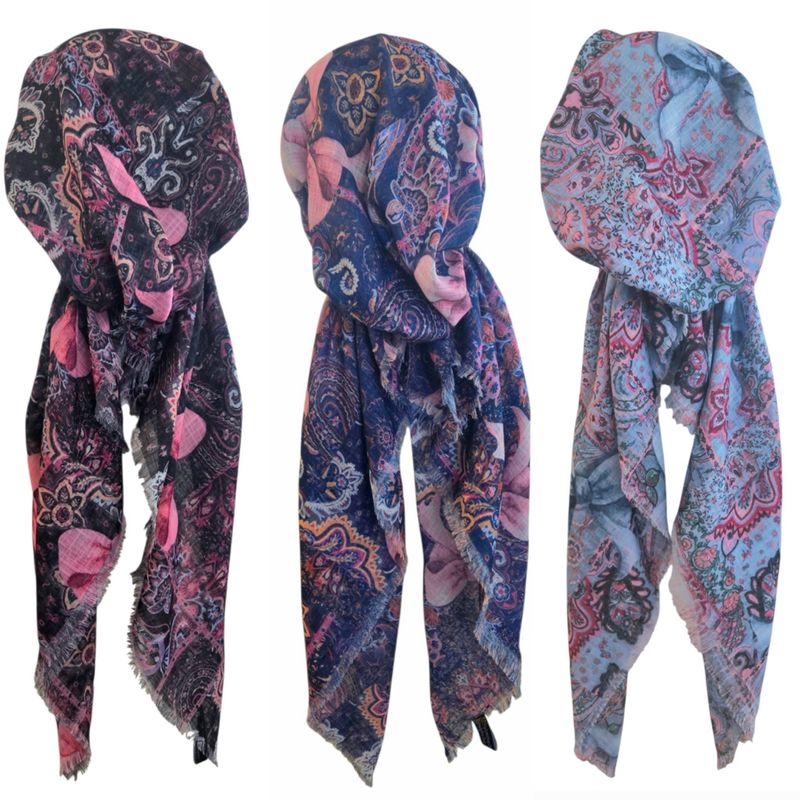 Bows n' colors - soft fringes pretied tichels