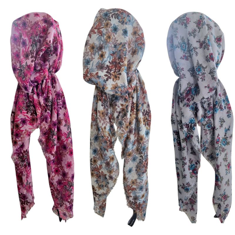 Floral garden - soft fringes pretied tichels